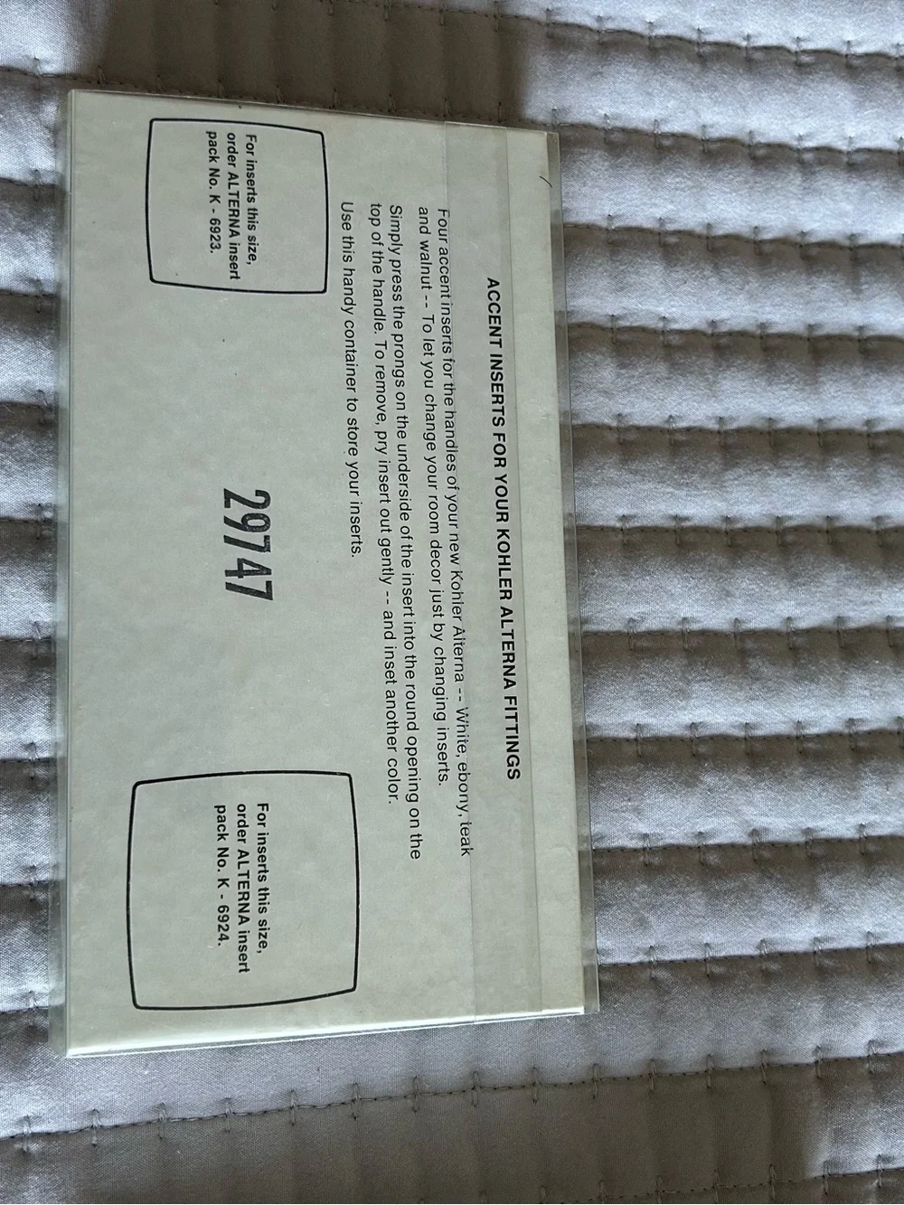 Kohler Alterna faucet inserts